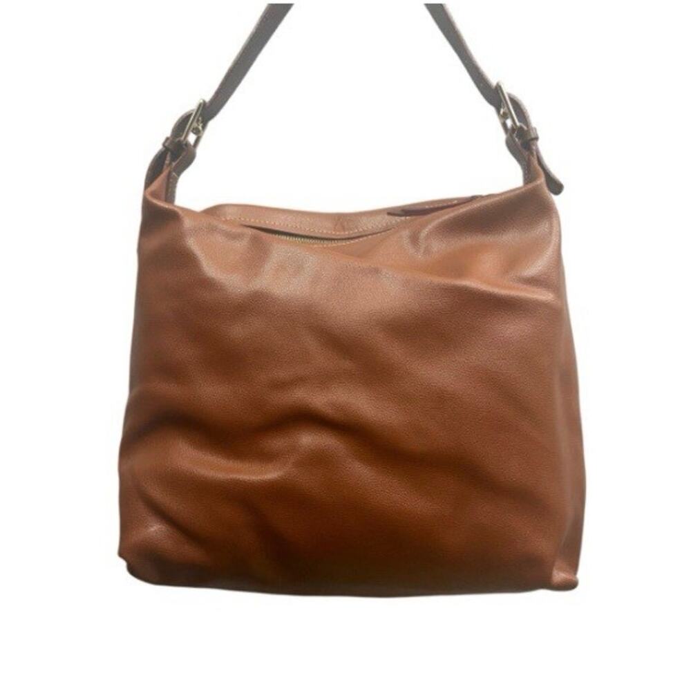 Dooney & Bourke Pebble Leather Large Tote East/West Sac Caramel Brown - Picture 4 of 17